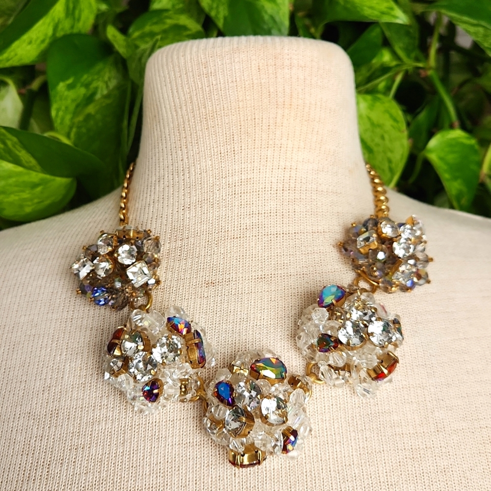 J. Crew Snowball Rhinestone Statement Necklace